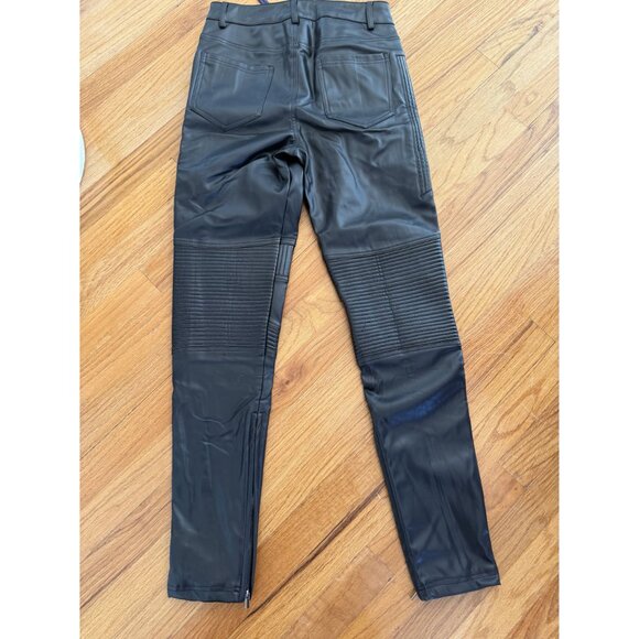 Guapi Blood Diamonds Men's Black Faux Leather Biker Moto Pants Size 28 NWT [jb] - Picture 8 of 10